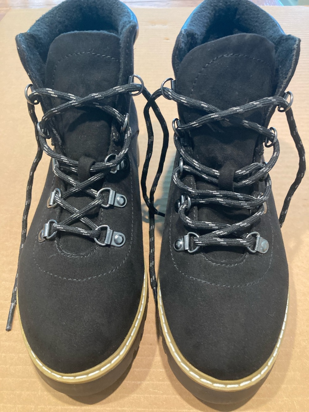 Sonoma Black Suede Lace-Up Ankle Boots